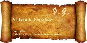 Vilcsek Gusztáv névjegykártya